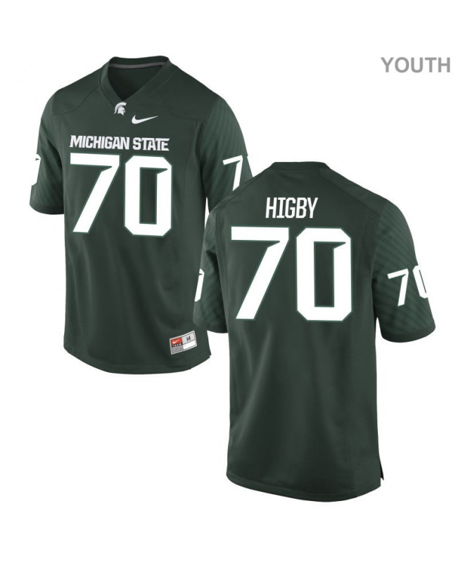 Youth Michigan State Spartans #70 Tyler Higby NCAA Nike Authentic Green College Stitched Football Jersey WN41R78UI